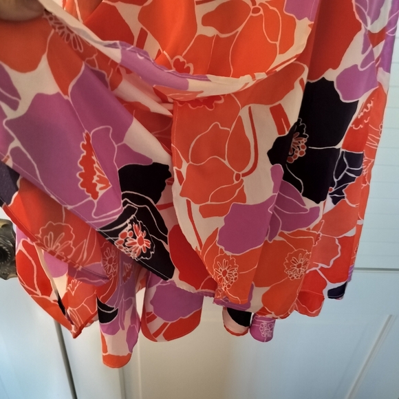 Banana Republic Vneck Sleeveless Floral Dress  Layered Size 0 - Picture 9 of 13